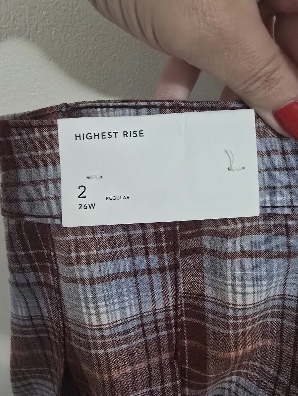 American Eagle Outfitters NWT Plaid Pleated High Rise Mini Skirt Size 2 Burgundy